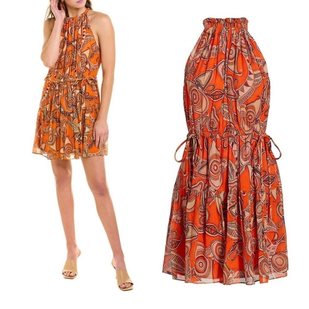 NWOT A.L.C. Bella Silk Mini Dress - Floral Halter Pleated Dress -